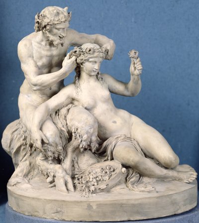 Satiro che Incorona una Baccante, 1770 (terracotta) da Claude Michel Clodion